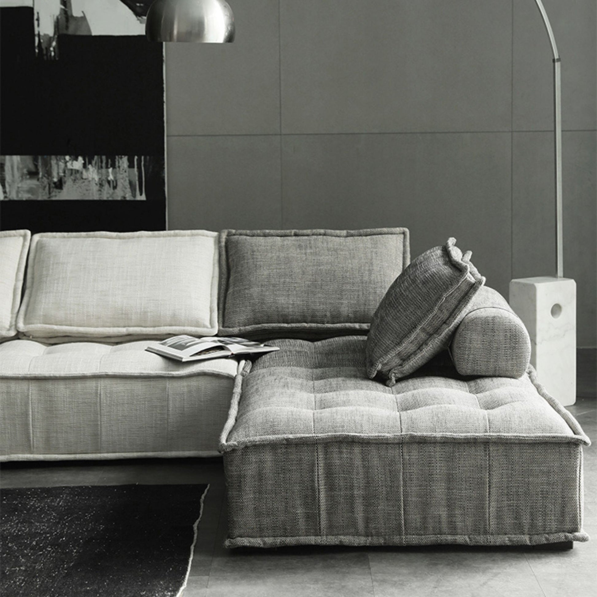 Chunk fabric chair grey