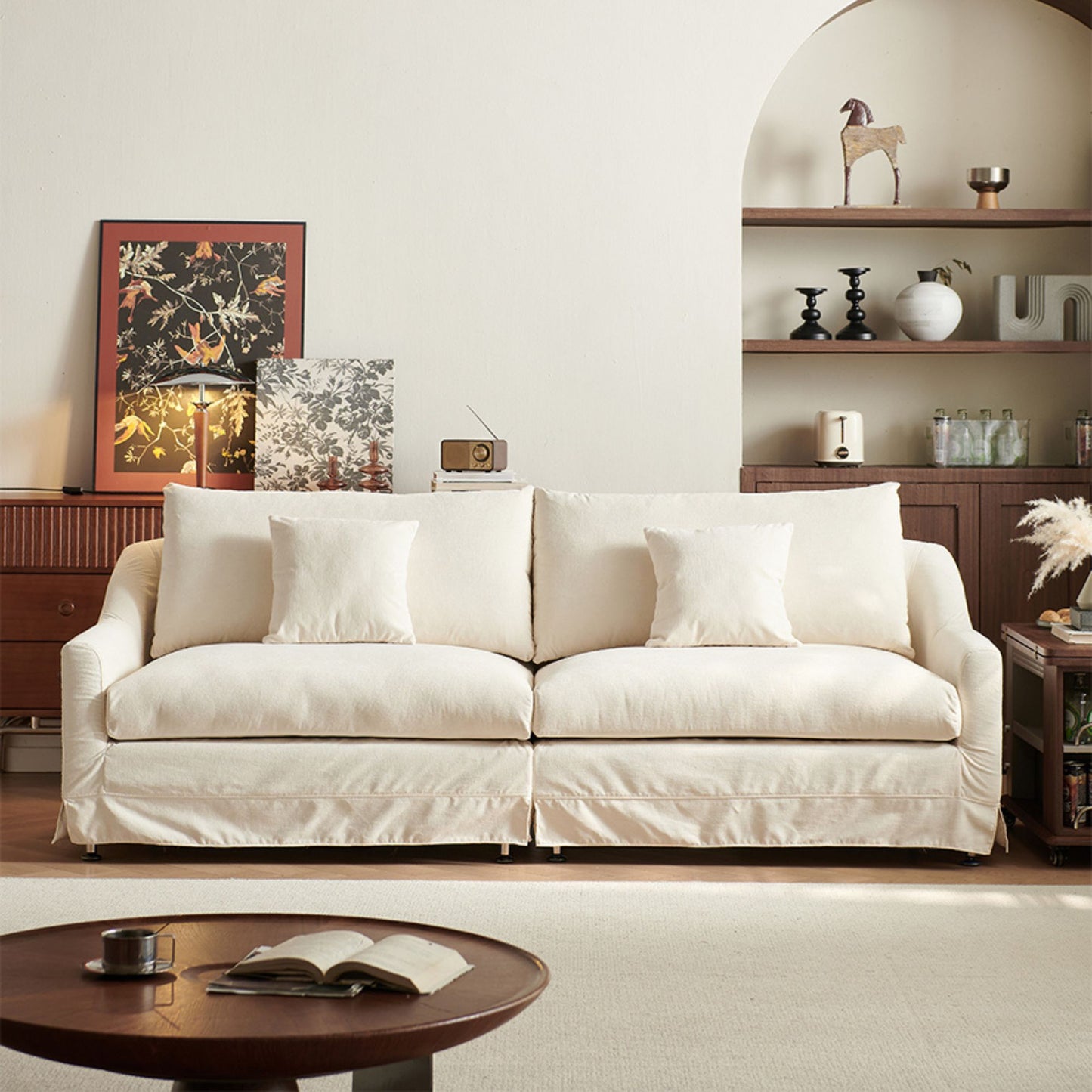 Cider white fabric sofa