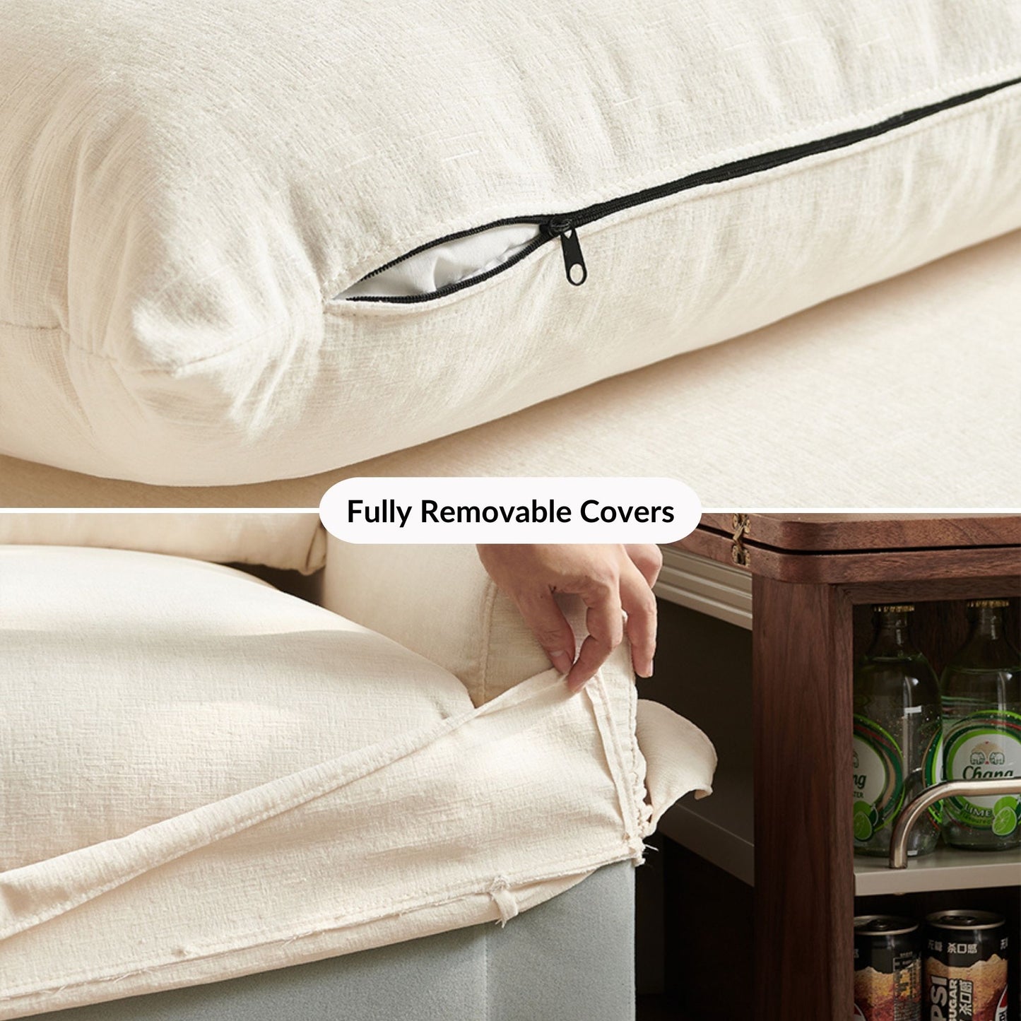 Cider white fabric sofa