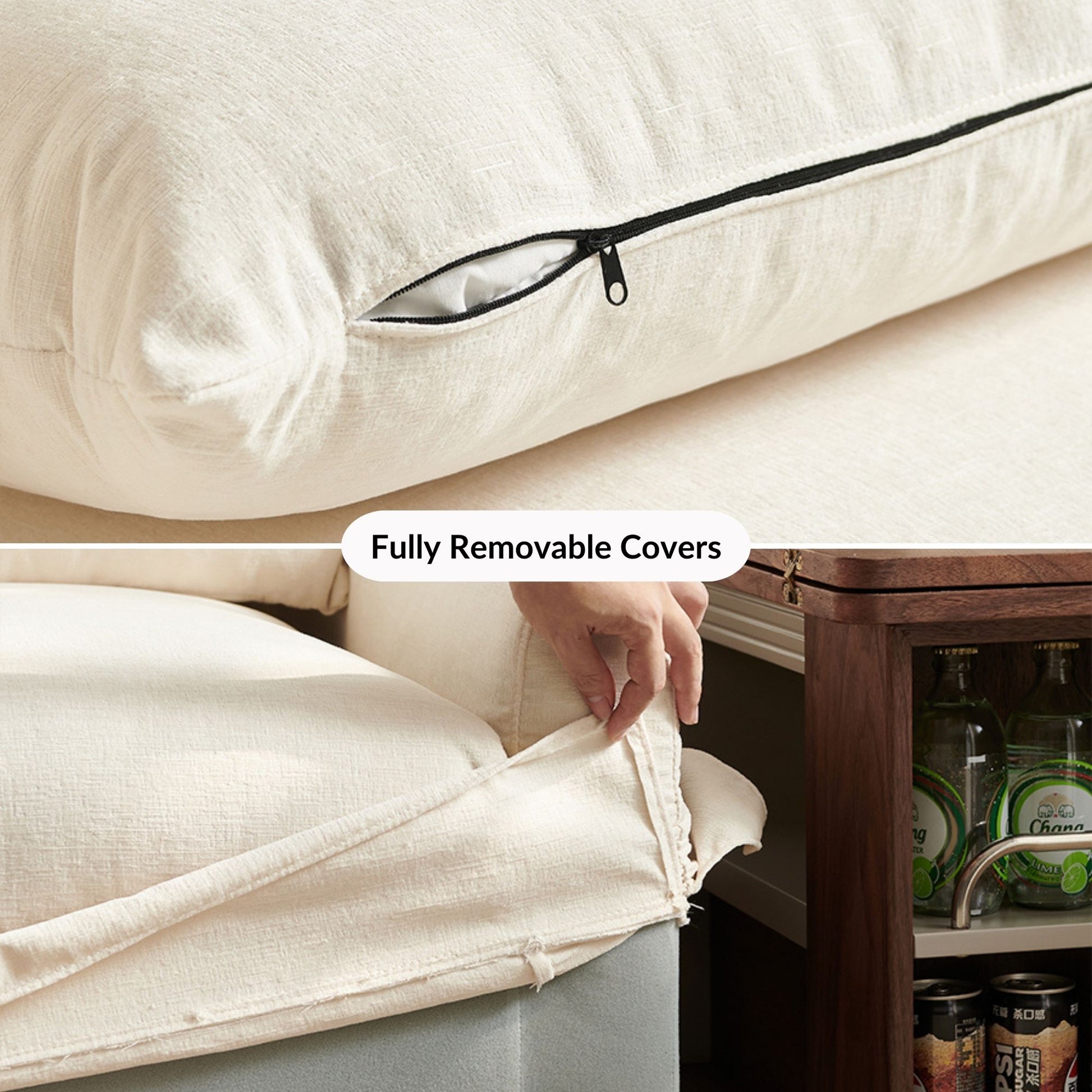 Cider white fabric sofa