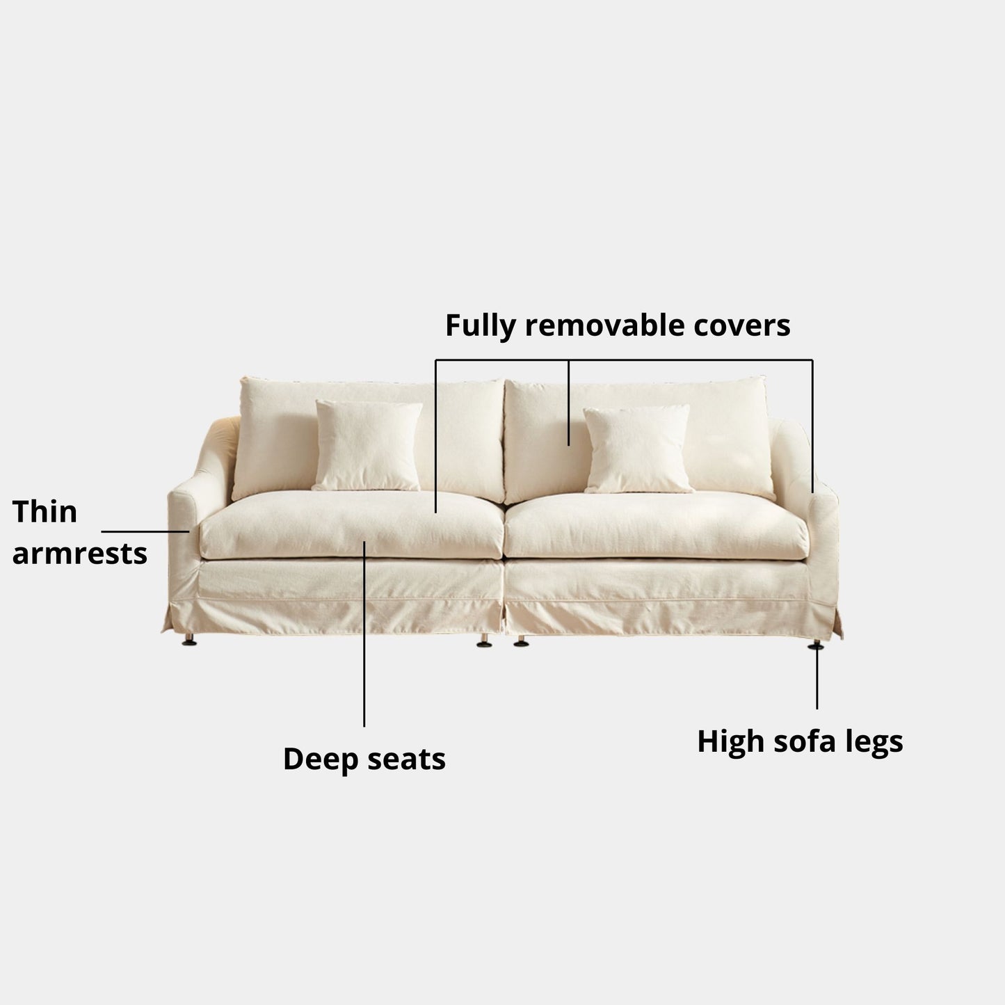 Cider white fabric sofa