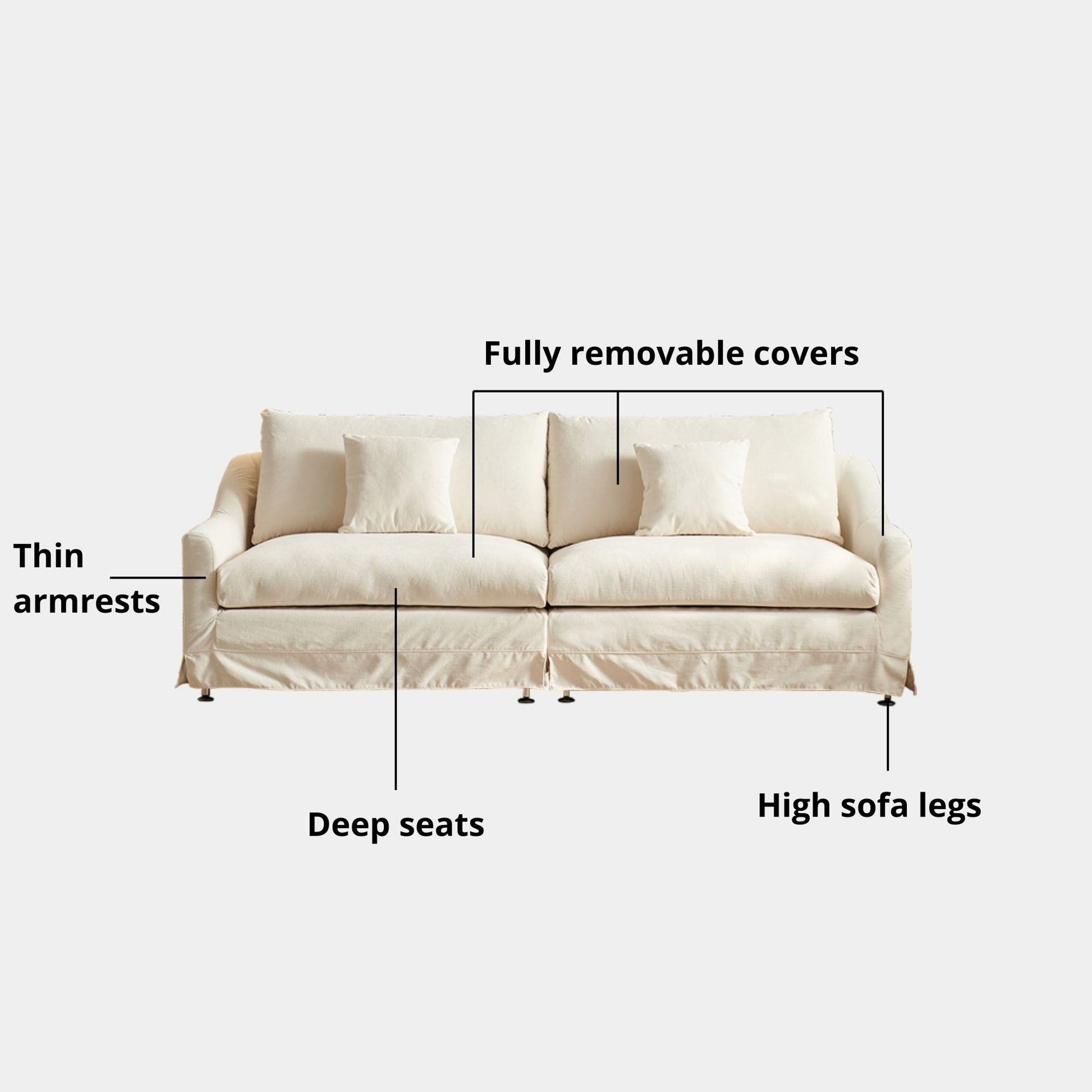 Cider white fabric sofa