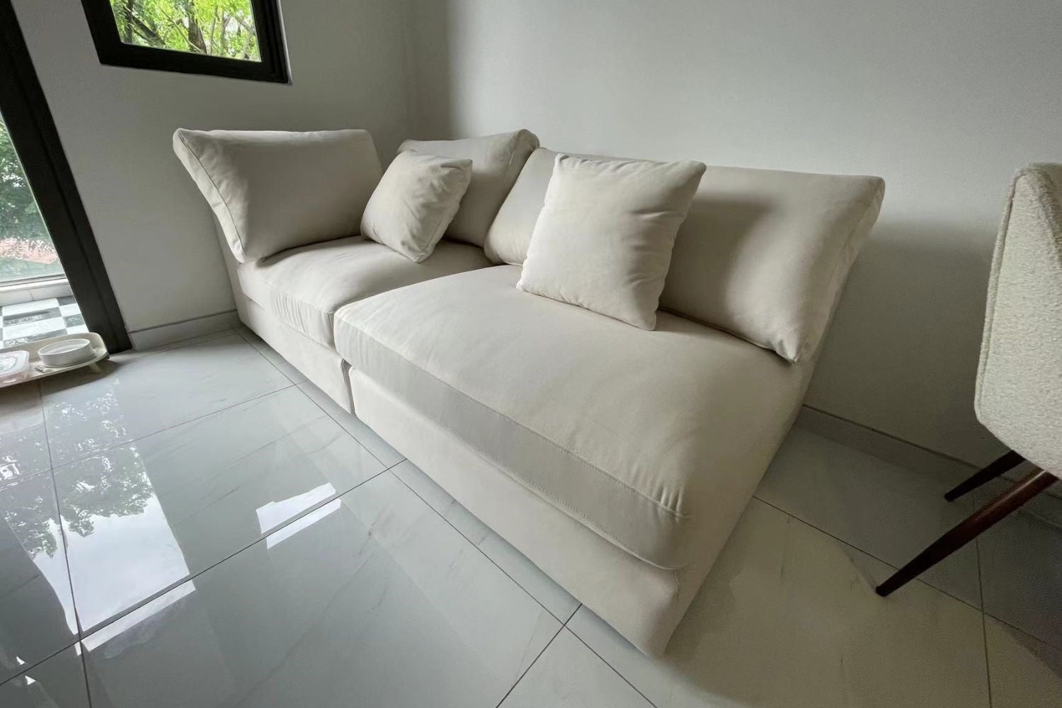 Claudia 200cm White (Ease 01) Fabric Sofa Pearlyn | Sep 24