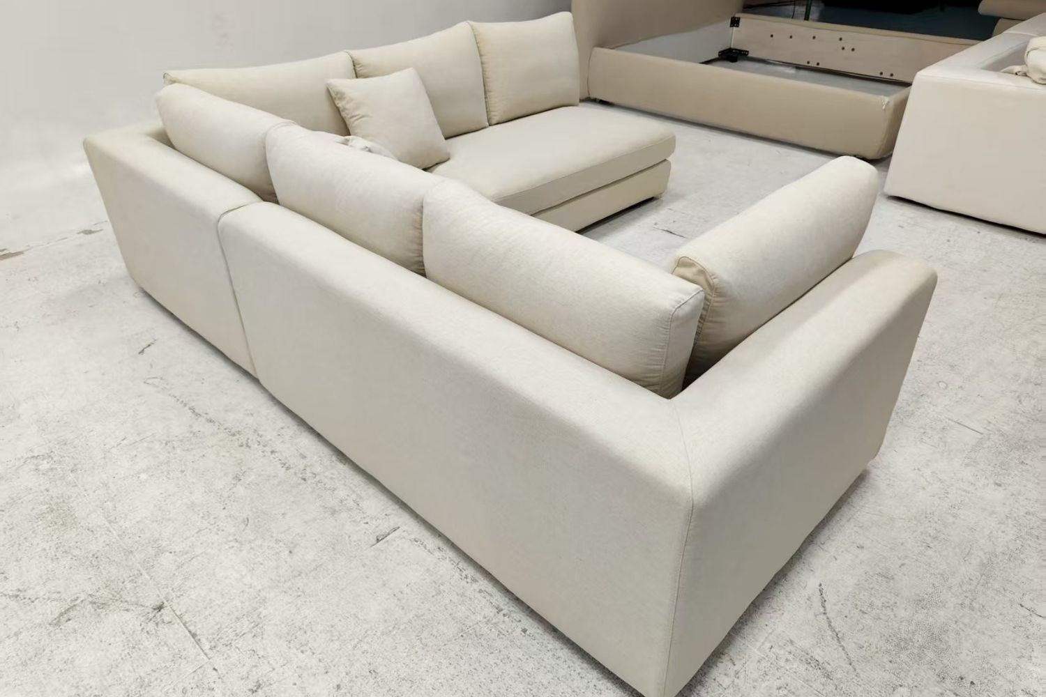 Claudia 250cm Beige Fabric Corner Sectional Sofa Crystal Lim | Sep 25