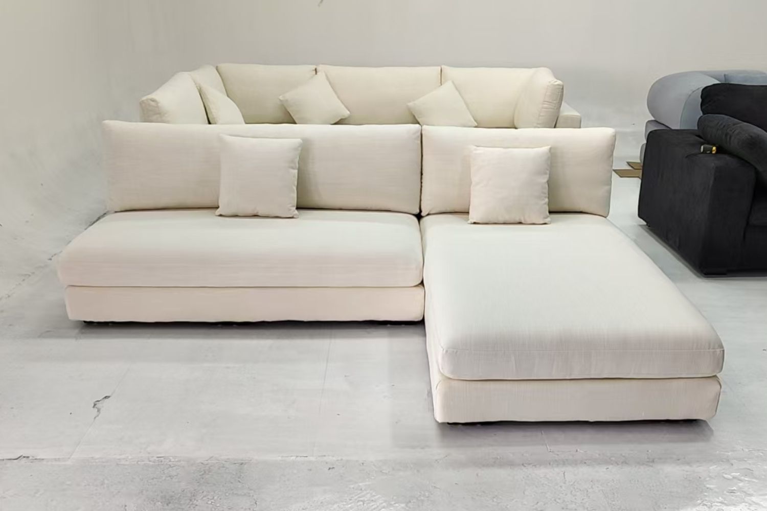 Claudia 260cm White Fabric Sectional Sofa Karen | May 25