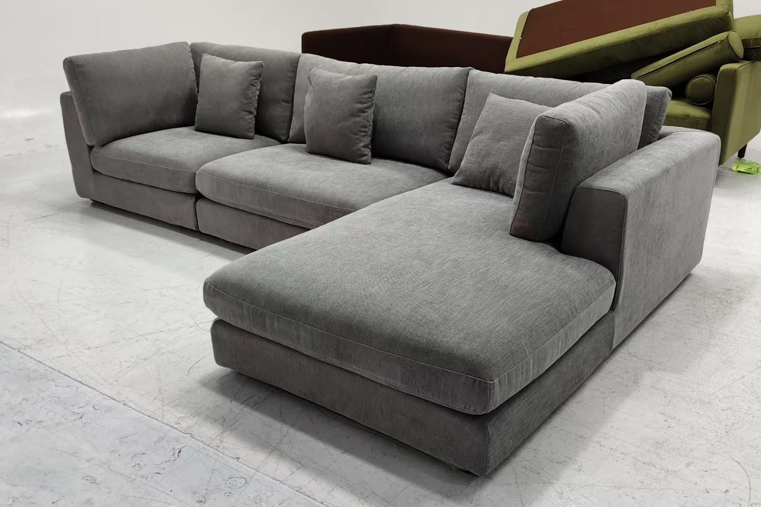Claudia 300cm Grey Fabric Sectional Sofa Rosmawati Kamaruddin | Mar 25
