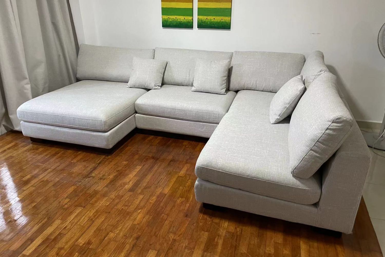 Claudia 300cm Grey (Reda 90) Fabric Sectional Sofa Grace | Sep 24