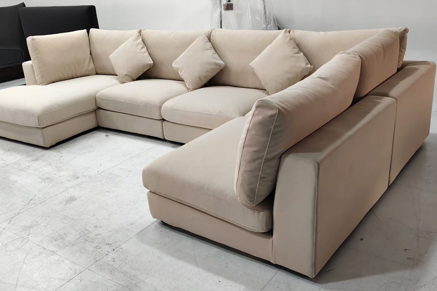 Claudia 360cm Beige (Furla 40) Fabric U Shape Sectional Sofa Fariza | Nov 24
