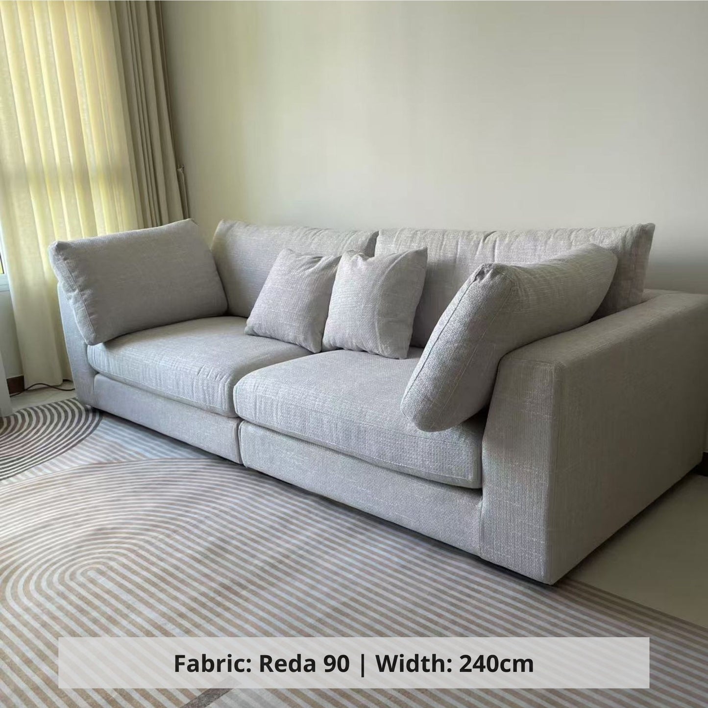 Claudia 3 seater grey fabric sofa sample (Other)