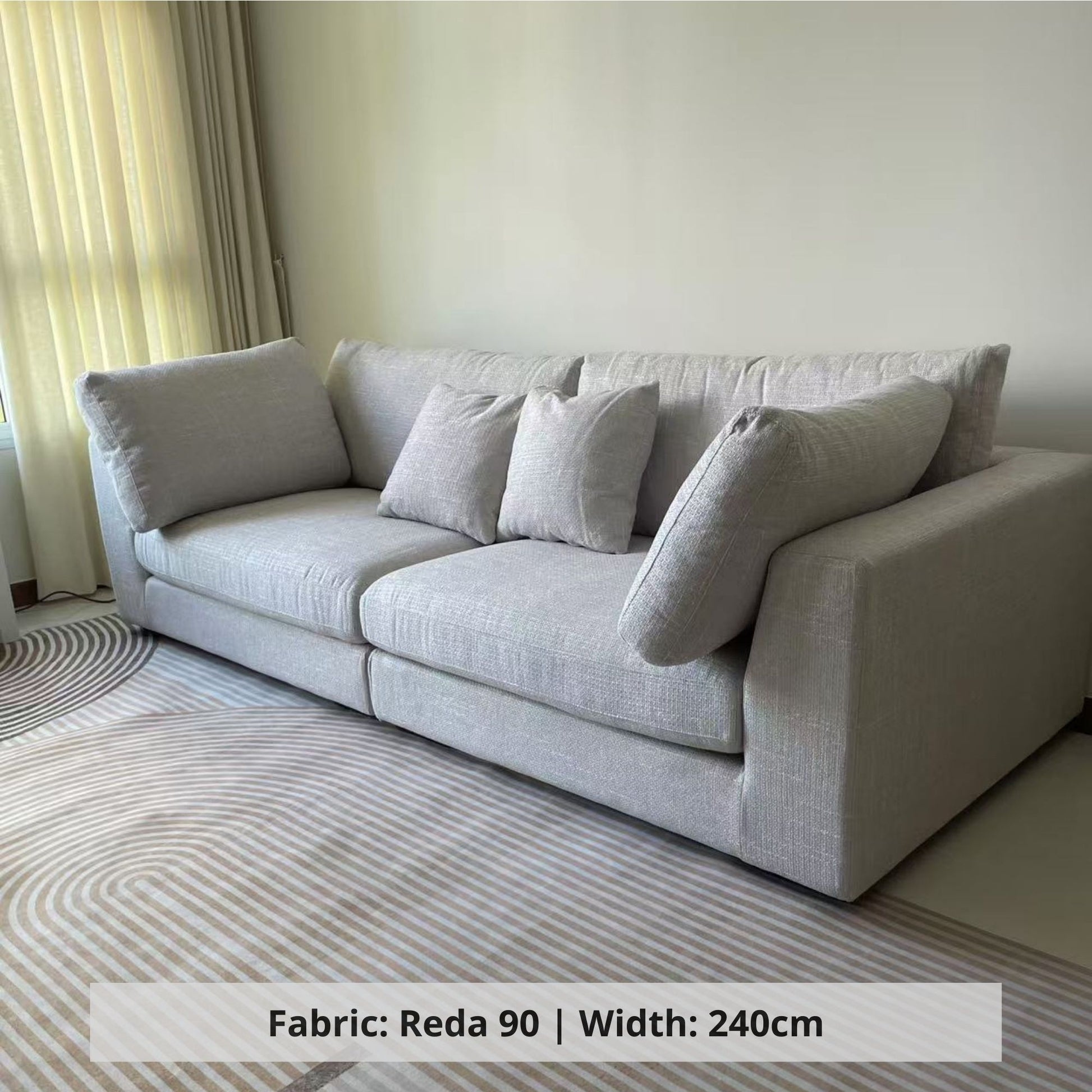 Claudia 3 seater grey fabric sofa sample (Other)