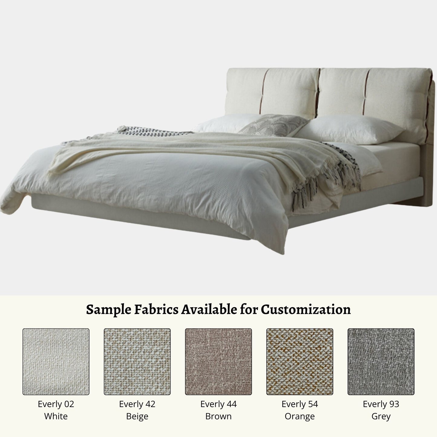 Claudia fabric bed frame available customizations (Other)