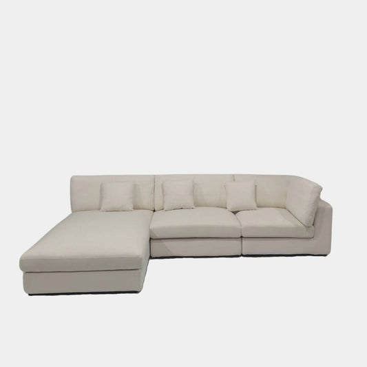 Claudia fabric sectional sofa white left