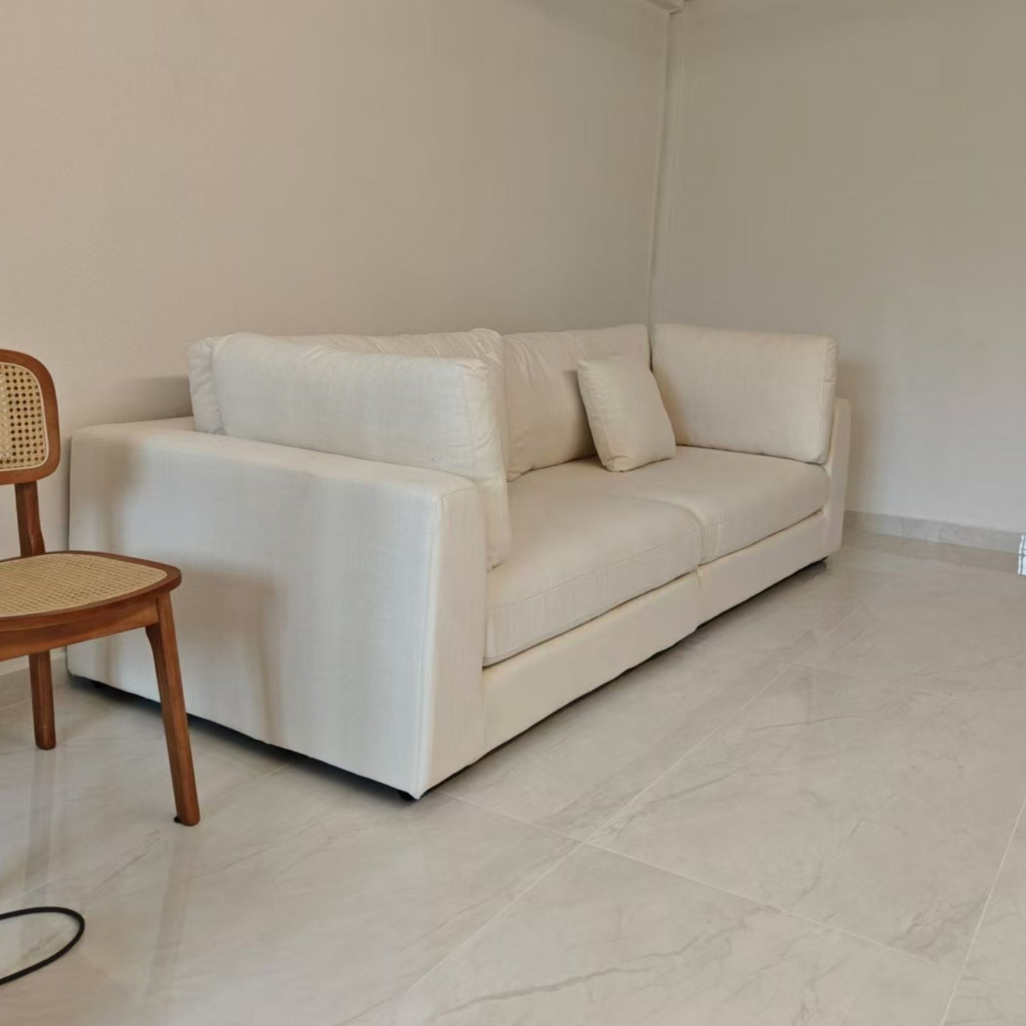 Claudia fabric sofa white