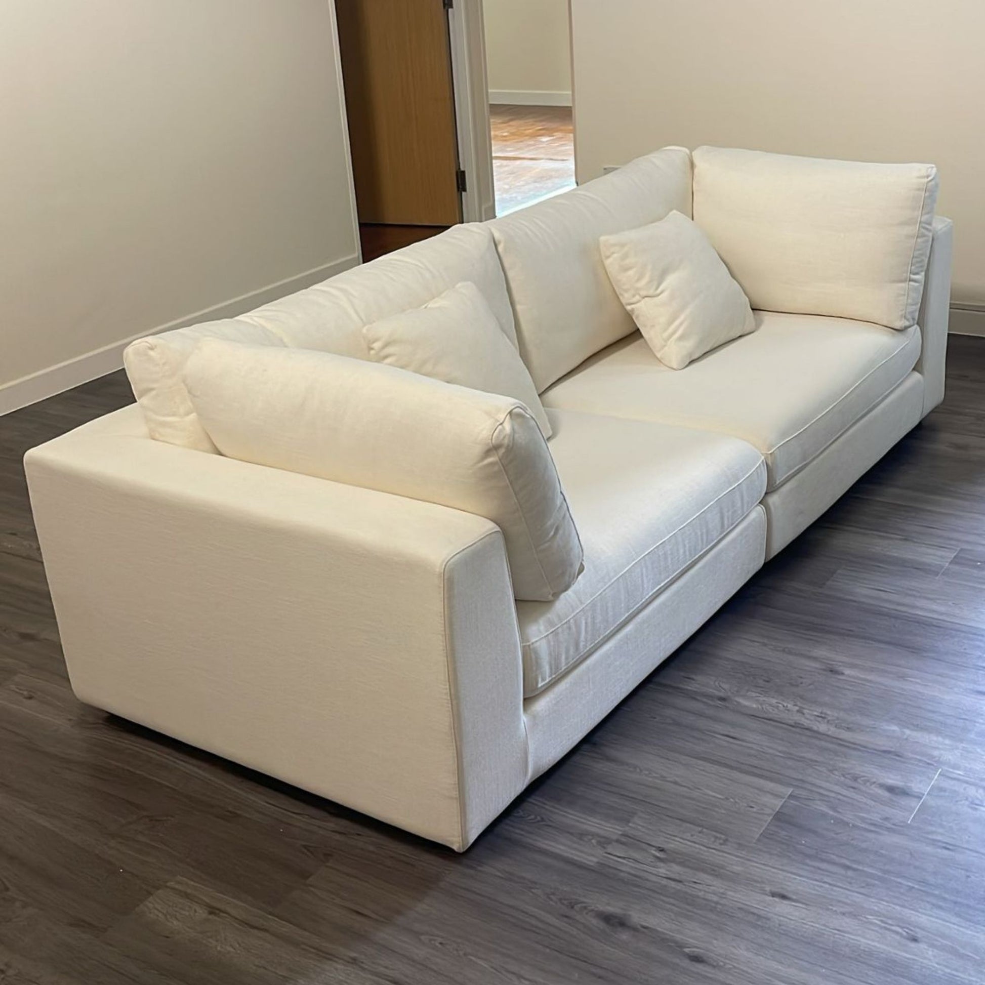 Claudia fabric sofa white