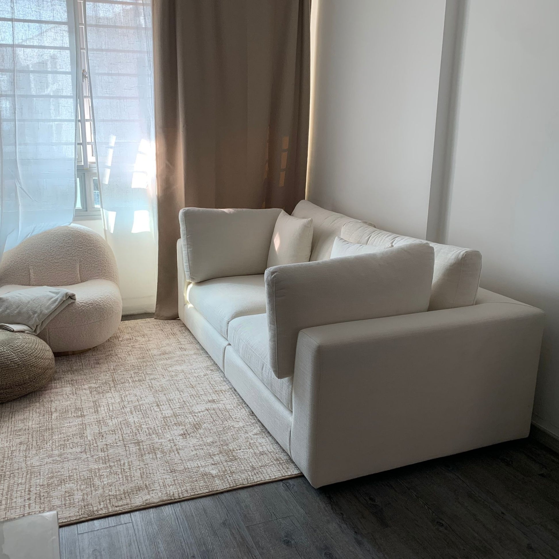 Claudia fabric sofa white