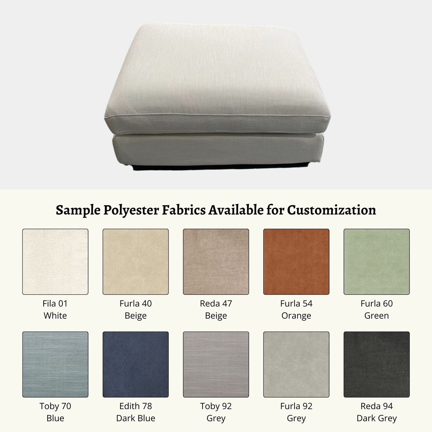 Claudia fabric ottoman customized fabric sample options (Other)