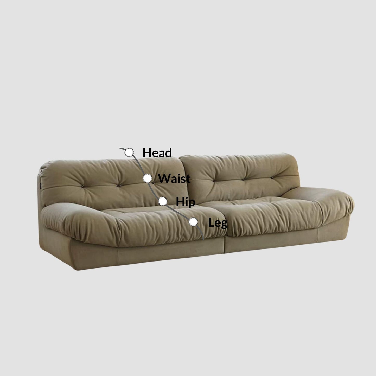 Clora fabric sofa green