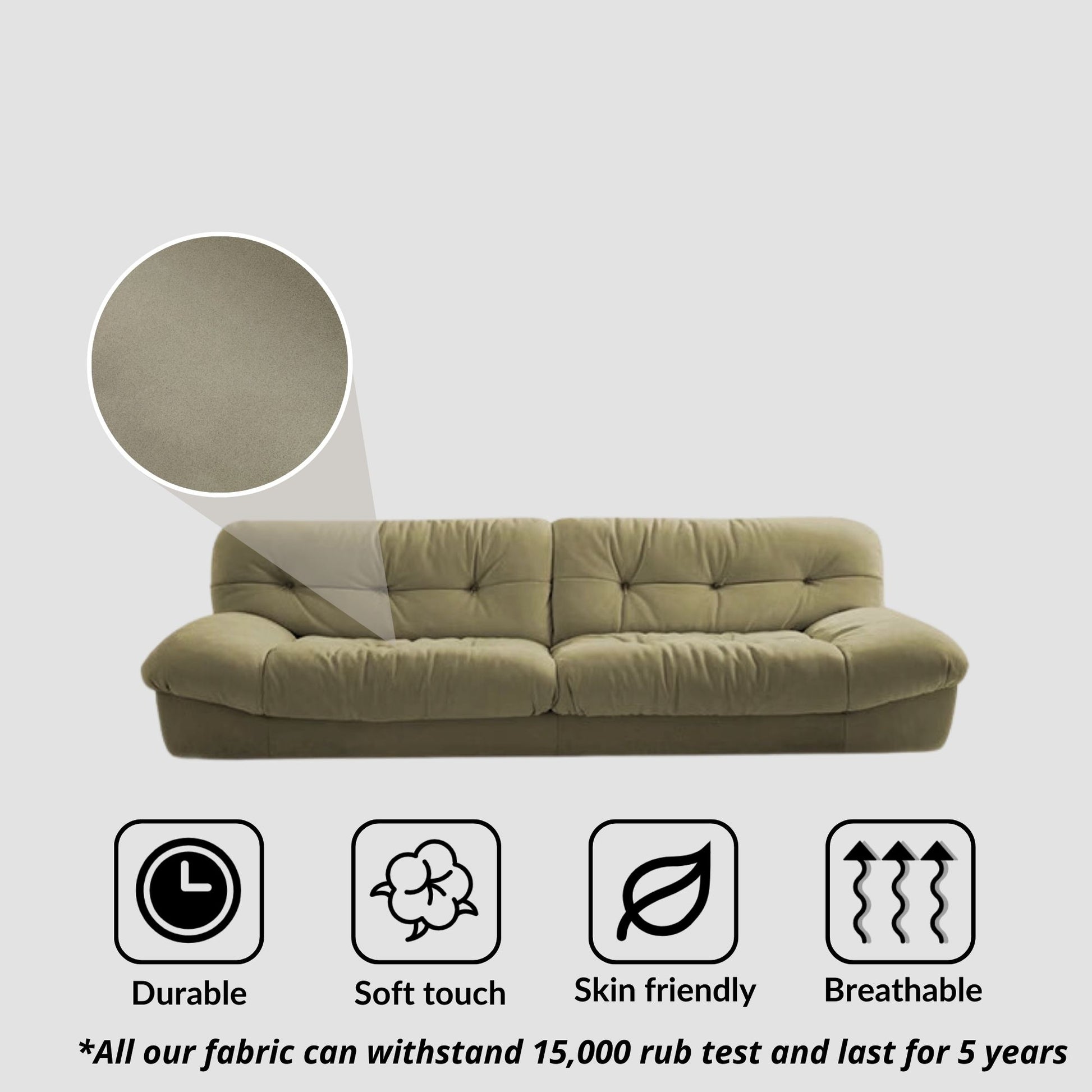 Clora fabric sofa green