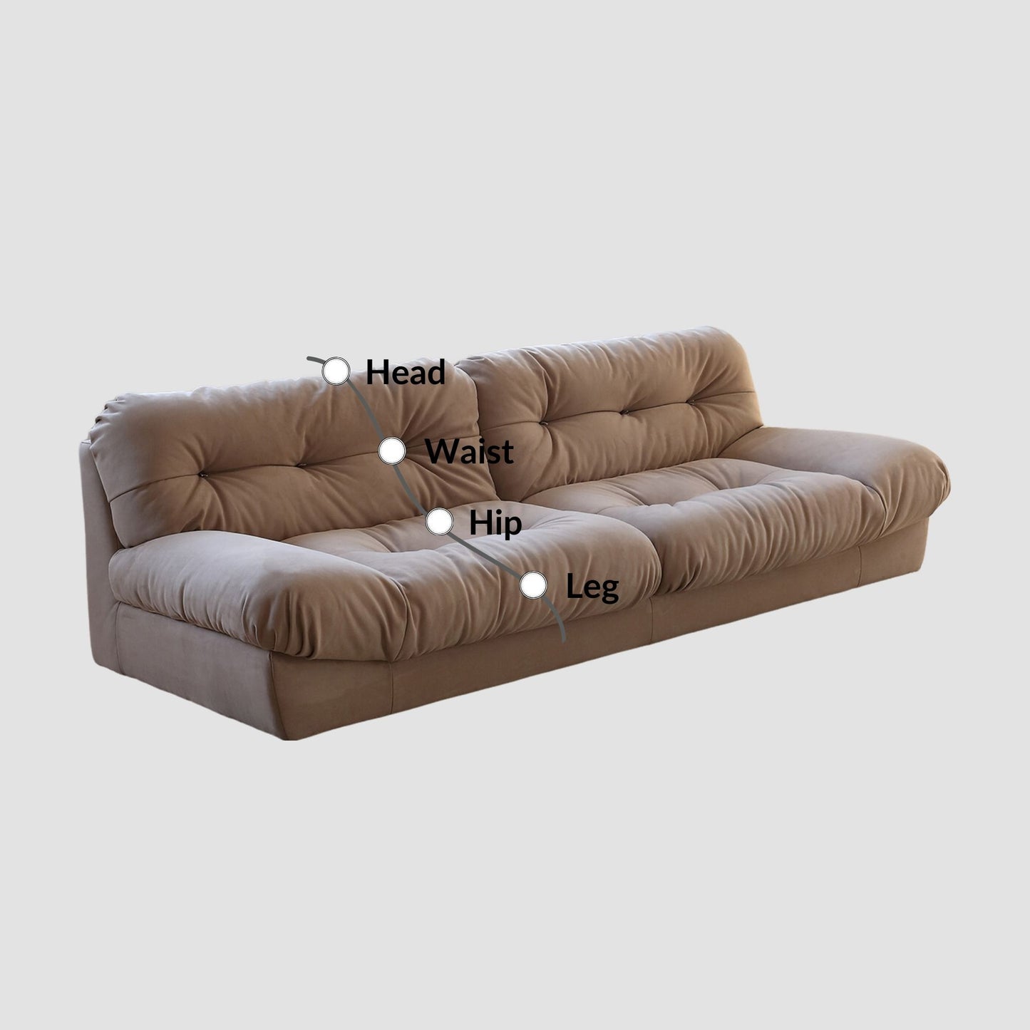 Clora fabric sofa beige