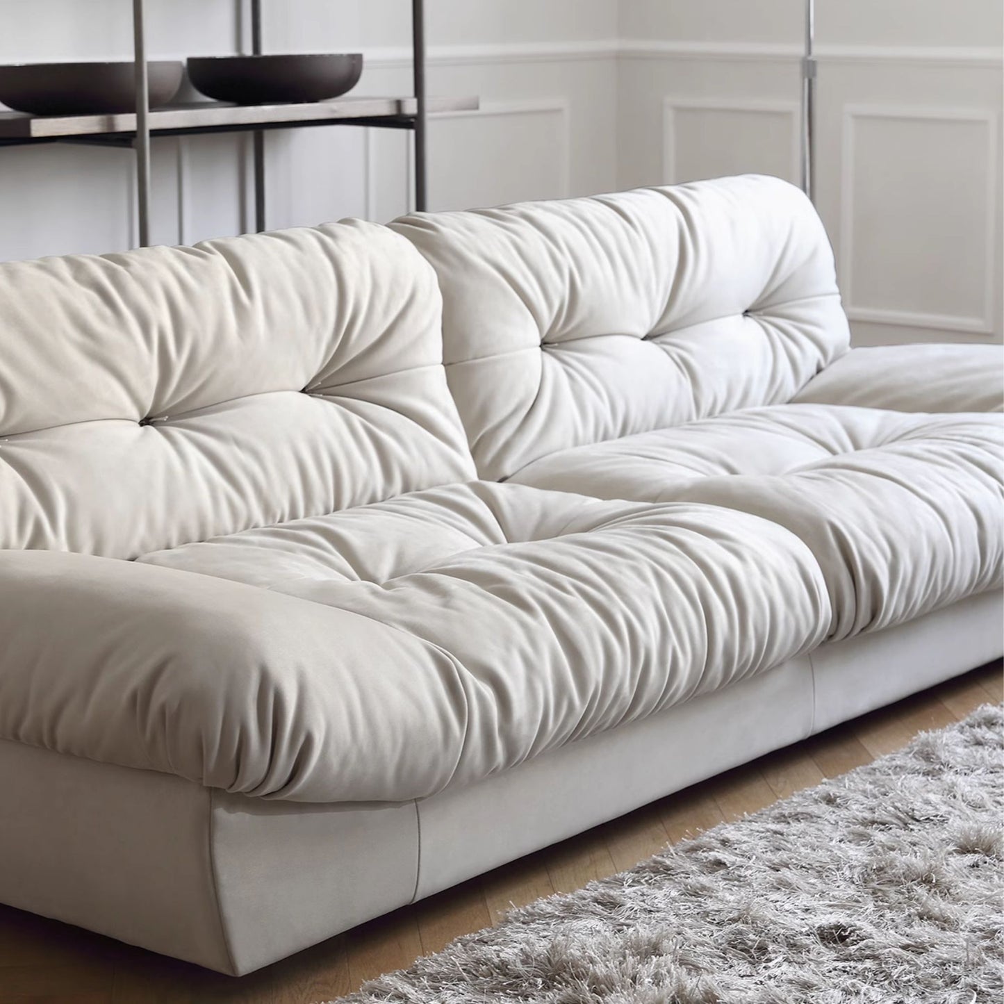 Clora fabric sofa white