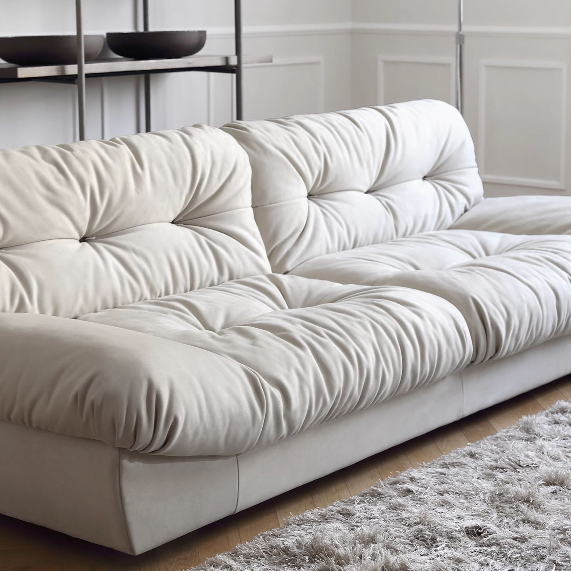 Clora fabric sofa white
