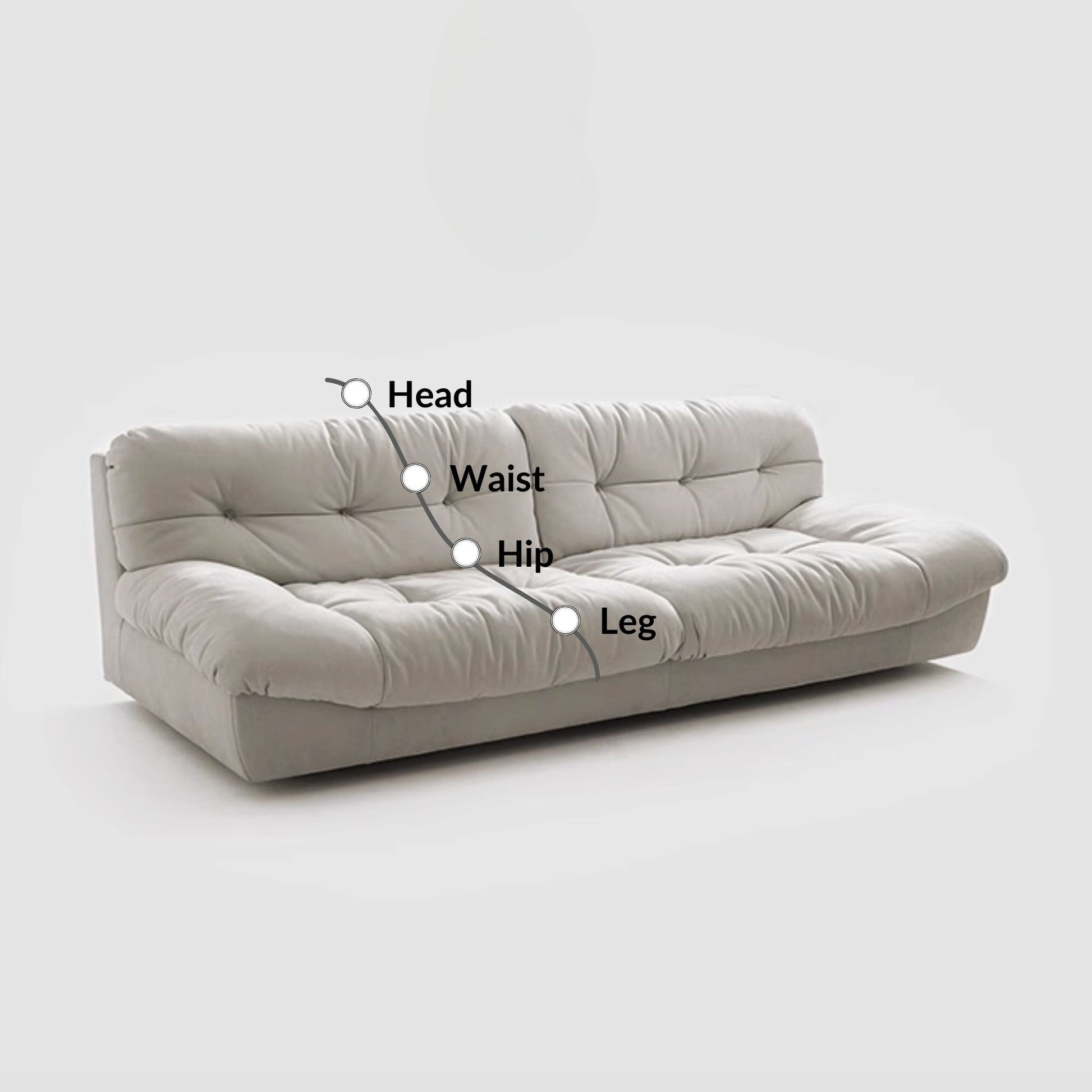 Clora fabric sofa white