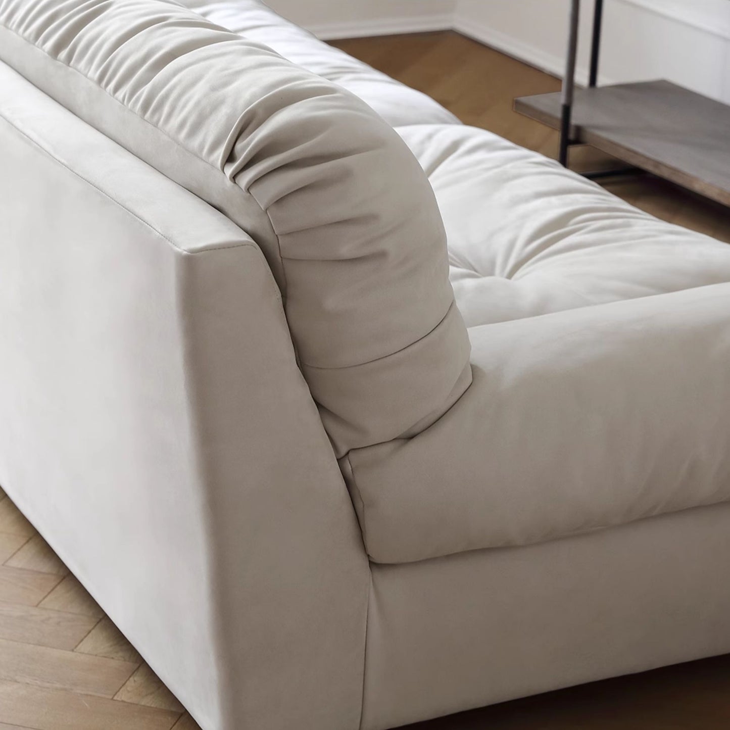 Clora fabric sofa white