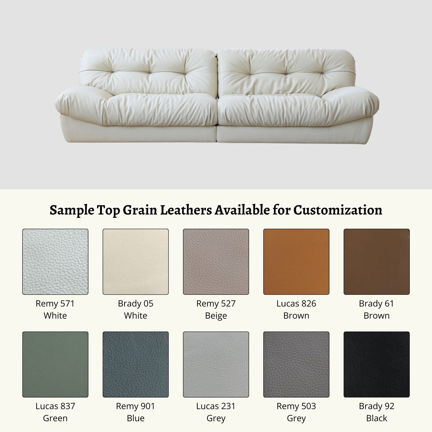 Clora sofa top grain leather customization (Other)