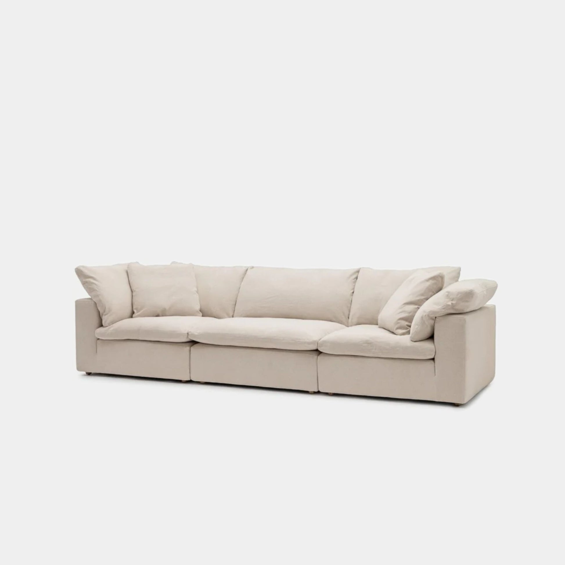 Cloud fabric 3 seat sofa beige