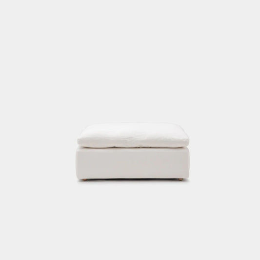 Cloud fabric ottoman white