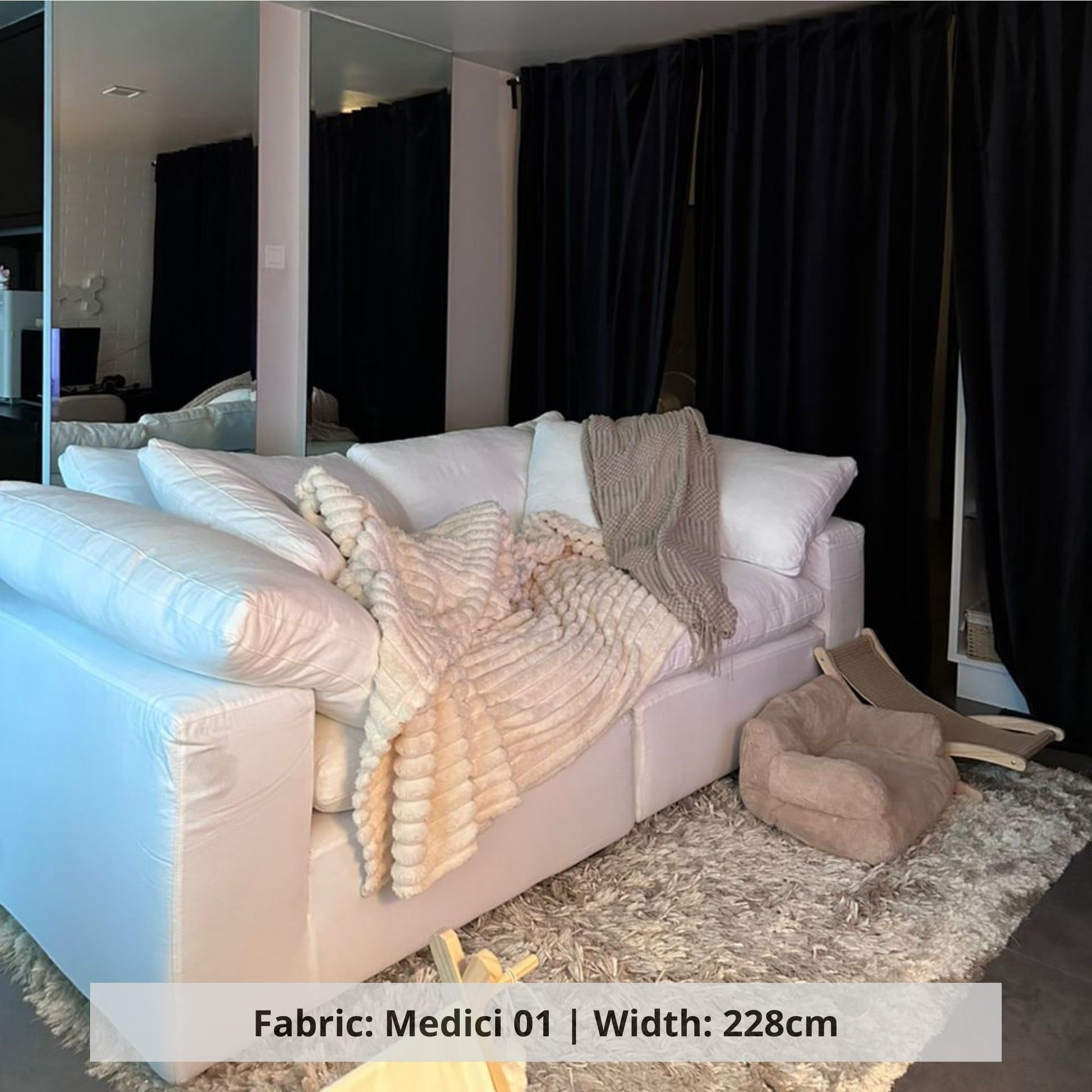 Cloud sofa blended cotton fabric customization (Other)