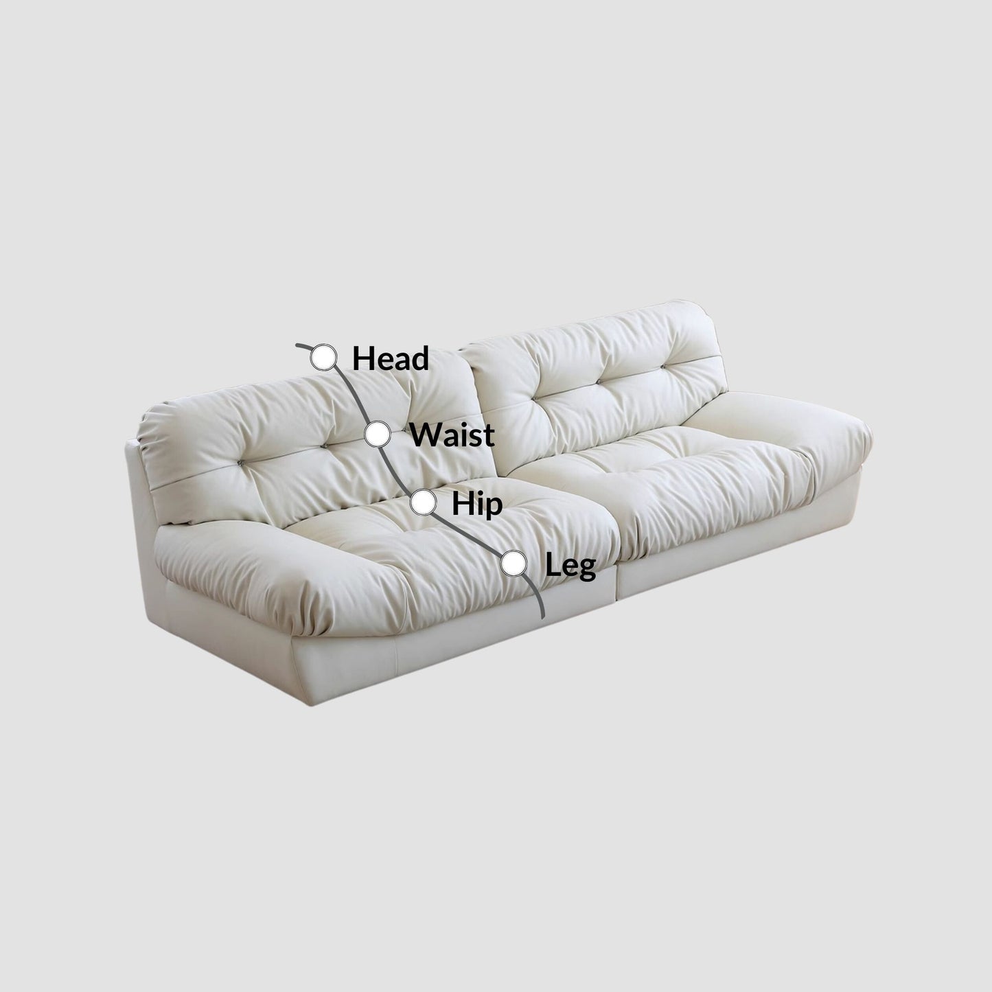 clora full leather sofa white