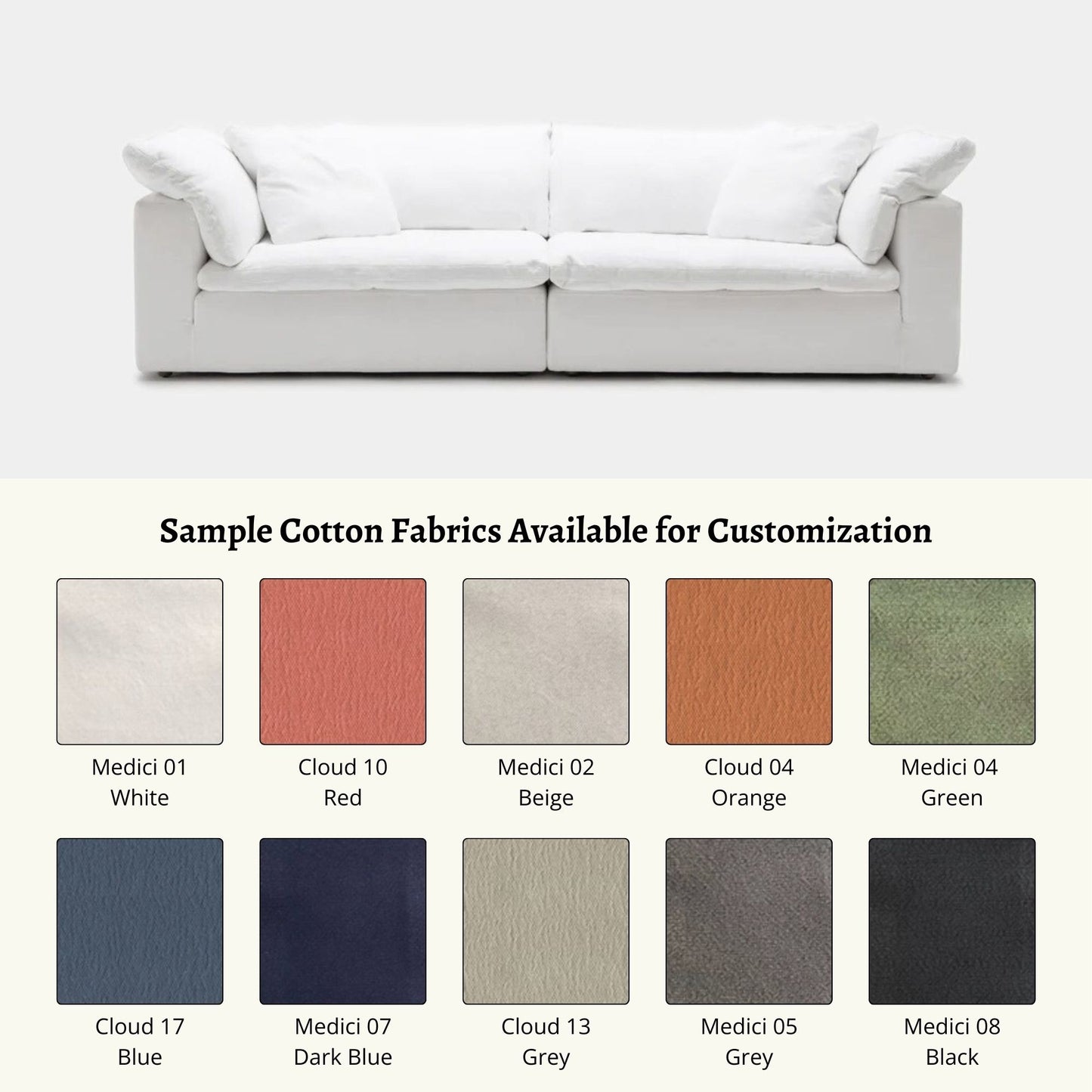 Cloud sofa blended cotton fabric customization (Other)