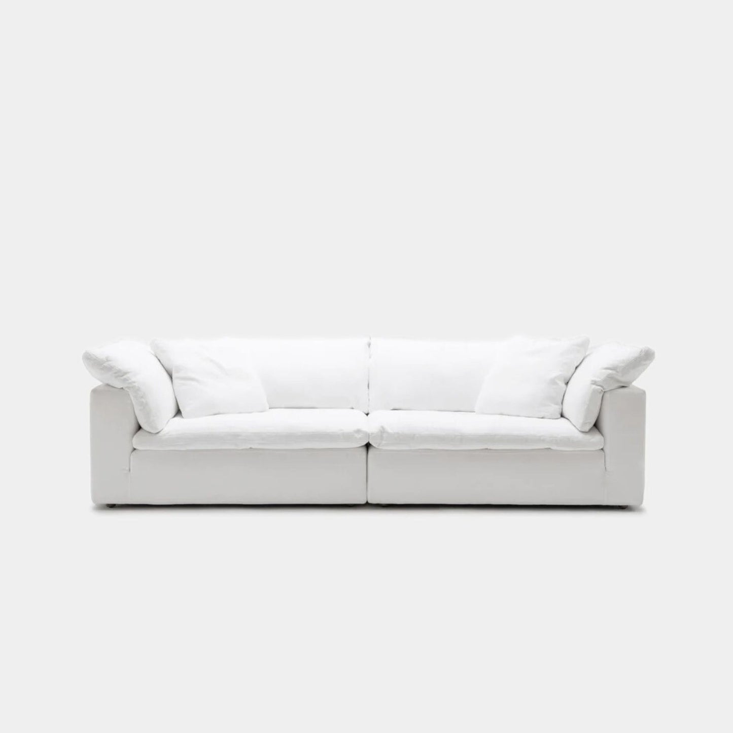 Cloud fabric 2 seat sofa white