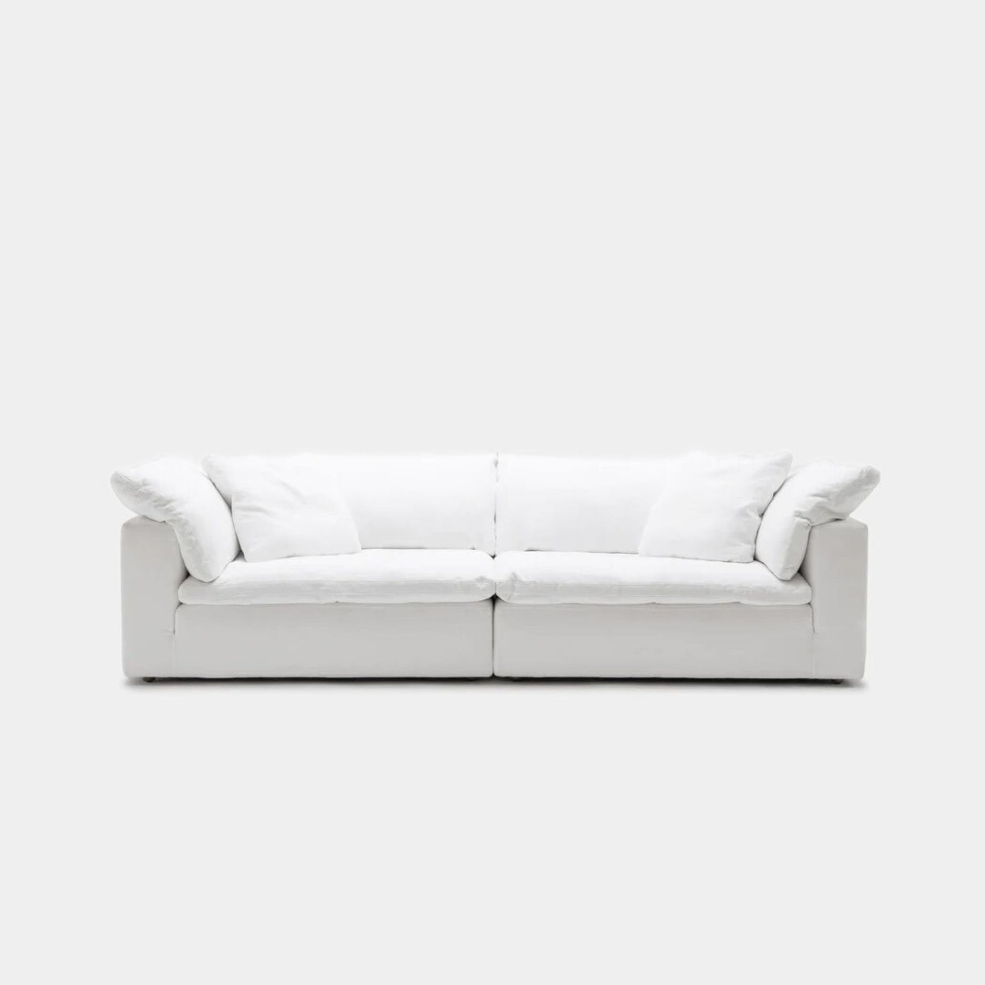 Cloud fabric 2 seat sofa white