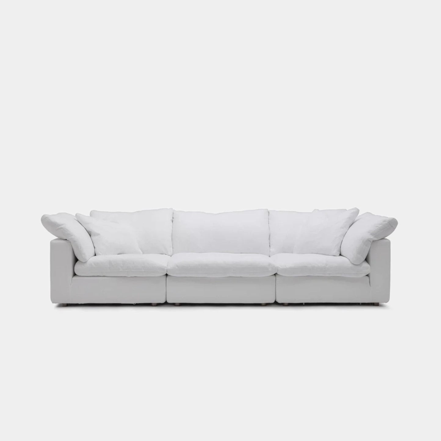 Cloud fabric 3 seat sofa white