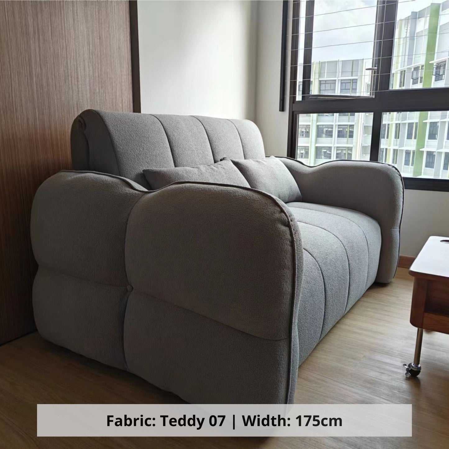 Clover 2 seater grey boucle fabric sofa sample (Other)