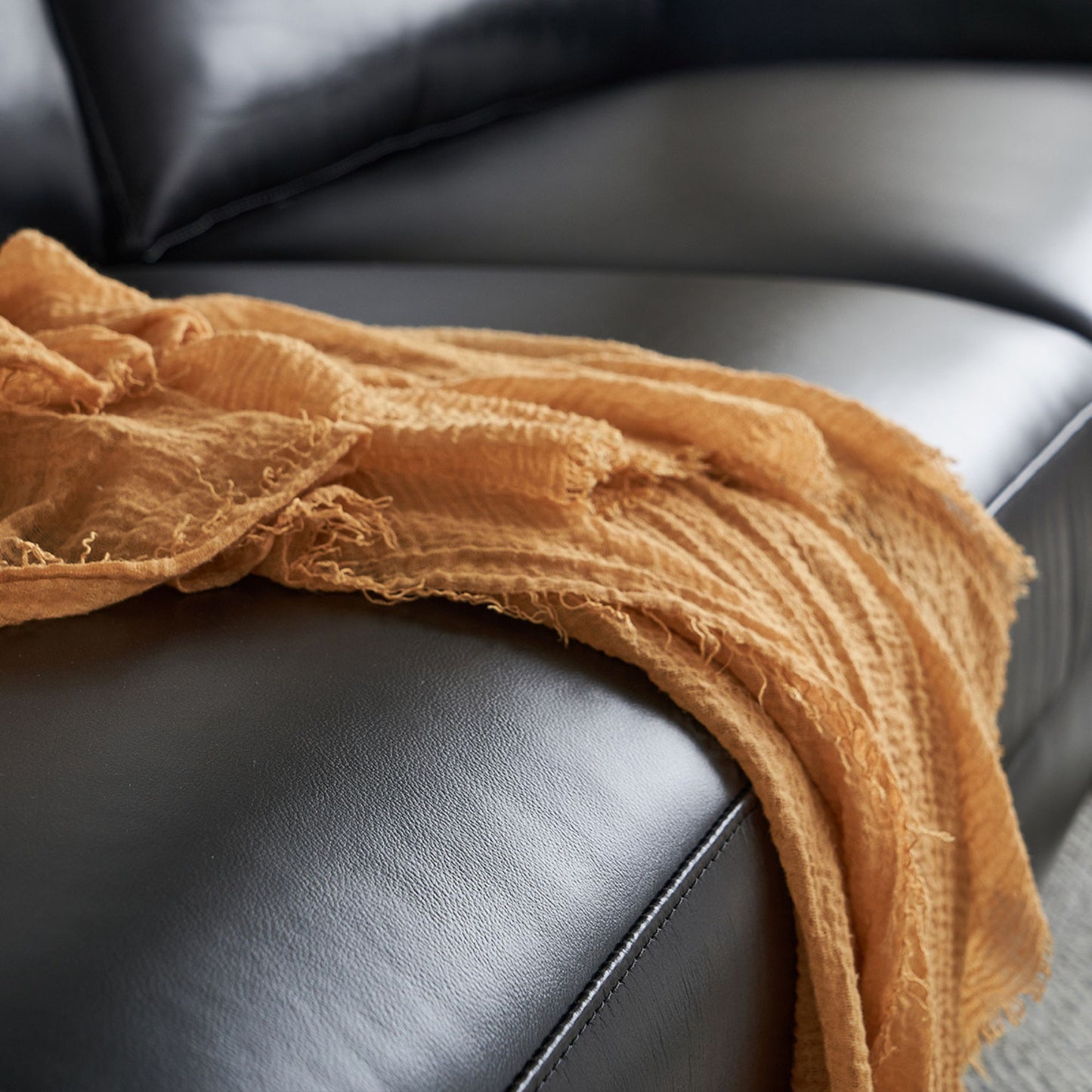 Coach faux leather sofa black