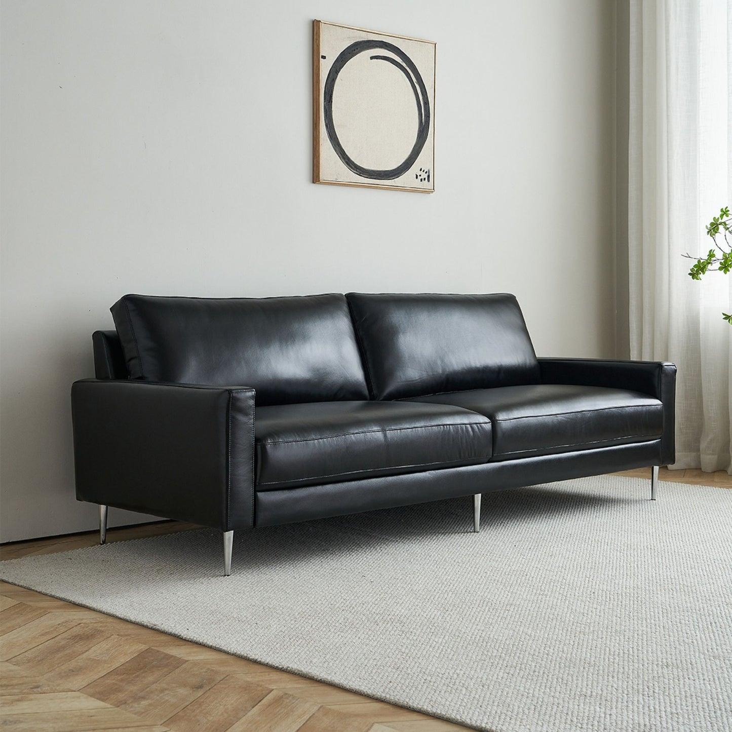 Coach faux leather sofa black