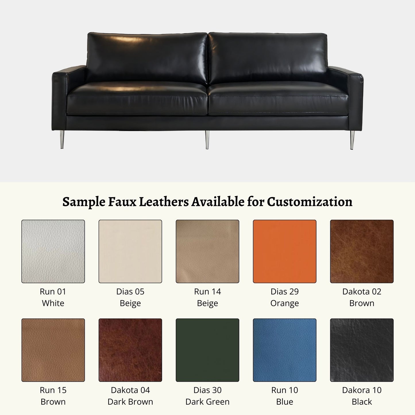 Coach faux leather sofa sample faux leather options (Other)