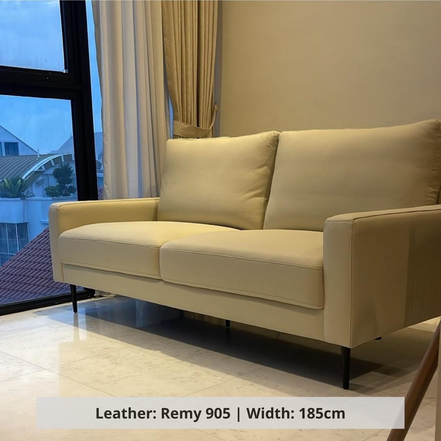Coach 2 seater beige half leather sofa (Other)