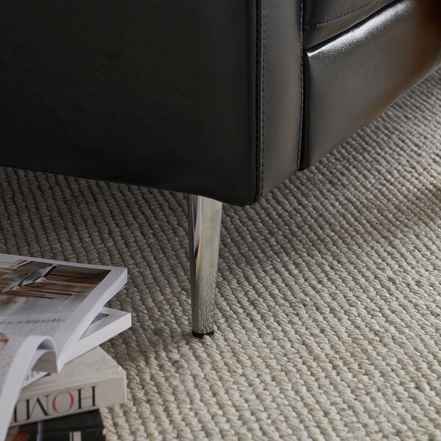 Coach half leather sofa black