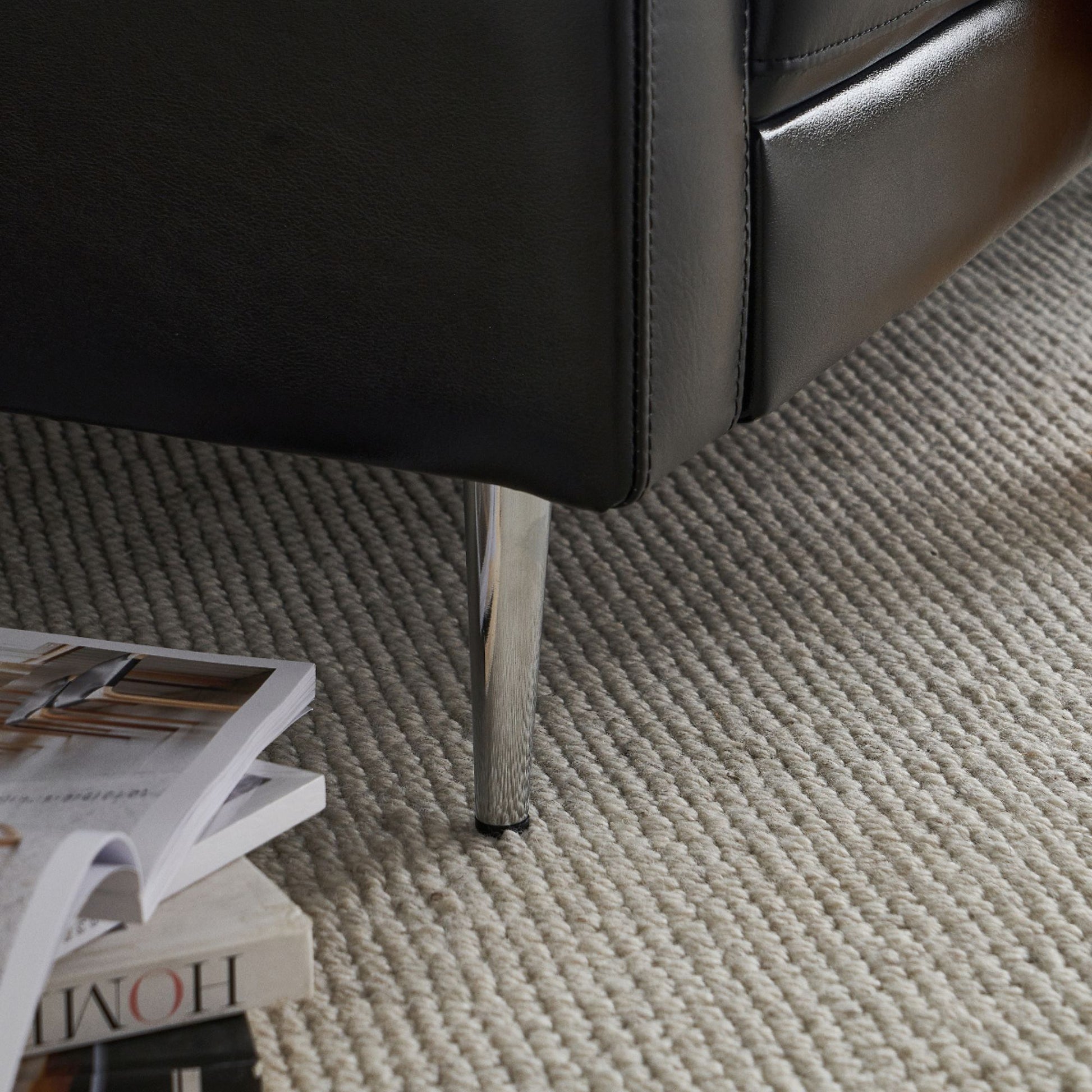 Coach half leather sofa black