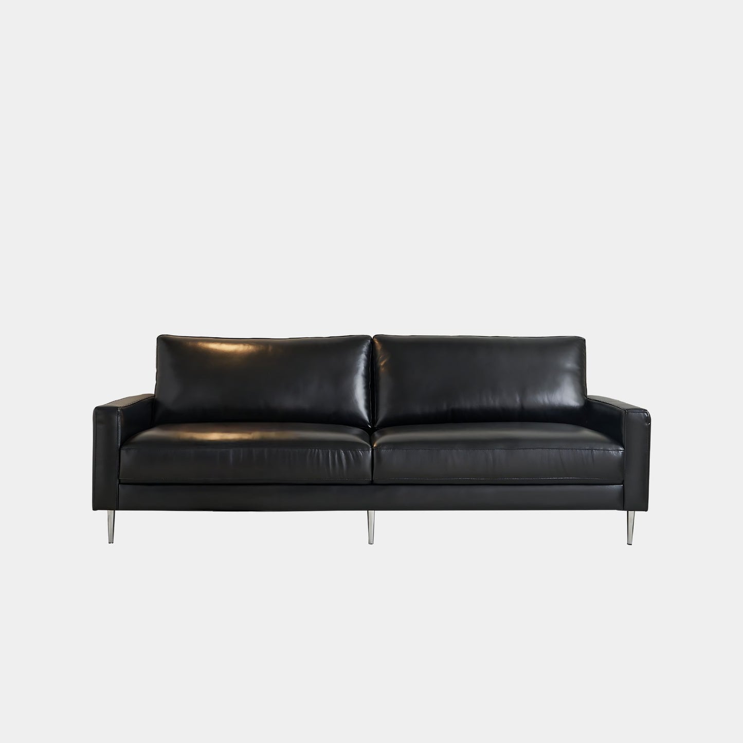 Coach half leather sofa black