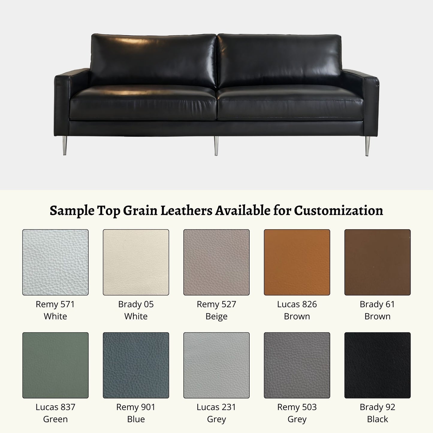 Coach half leather sofa top grain leather sample options (Other)