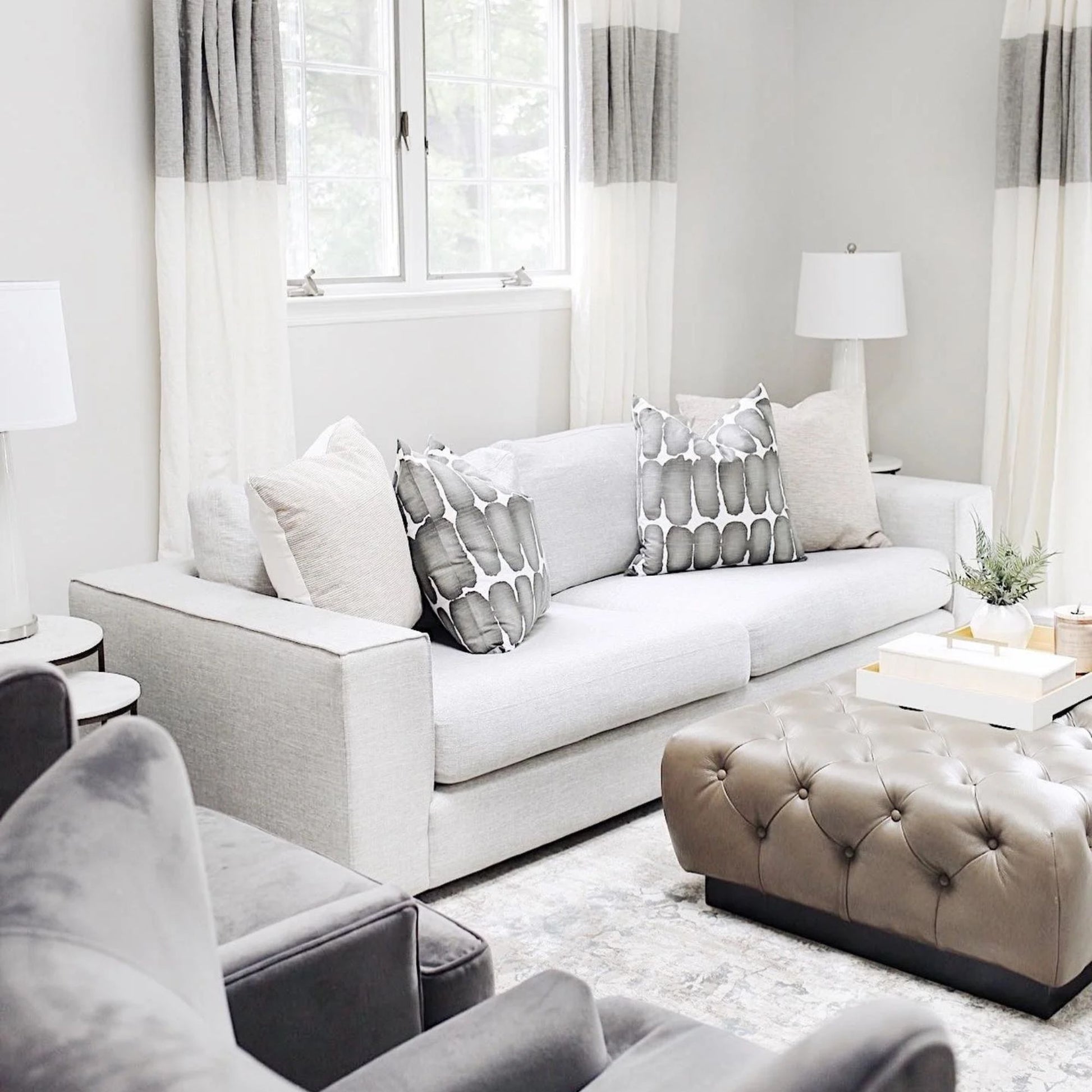 coastal grey fabric sofa