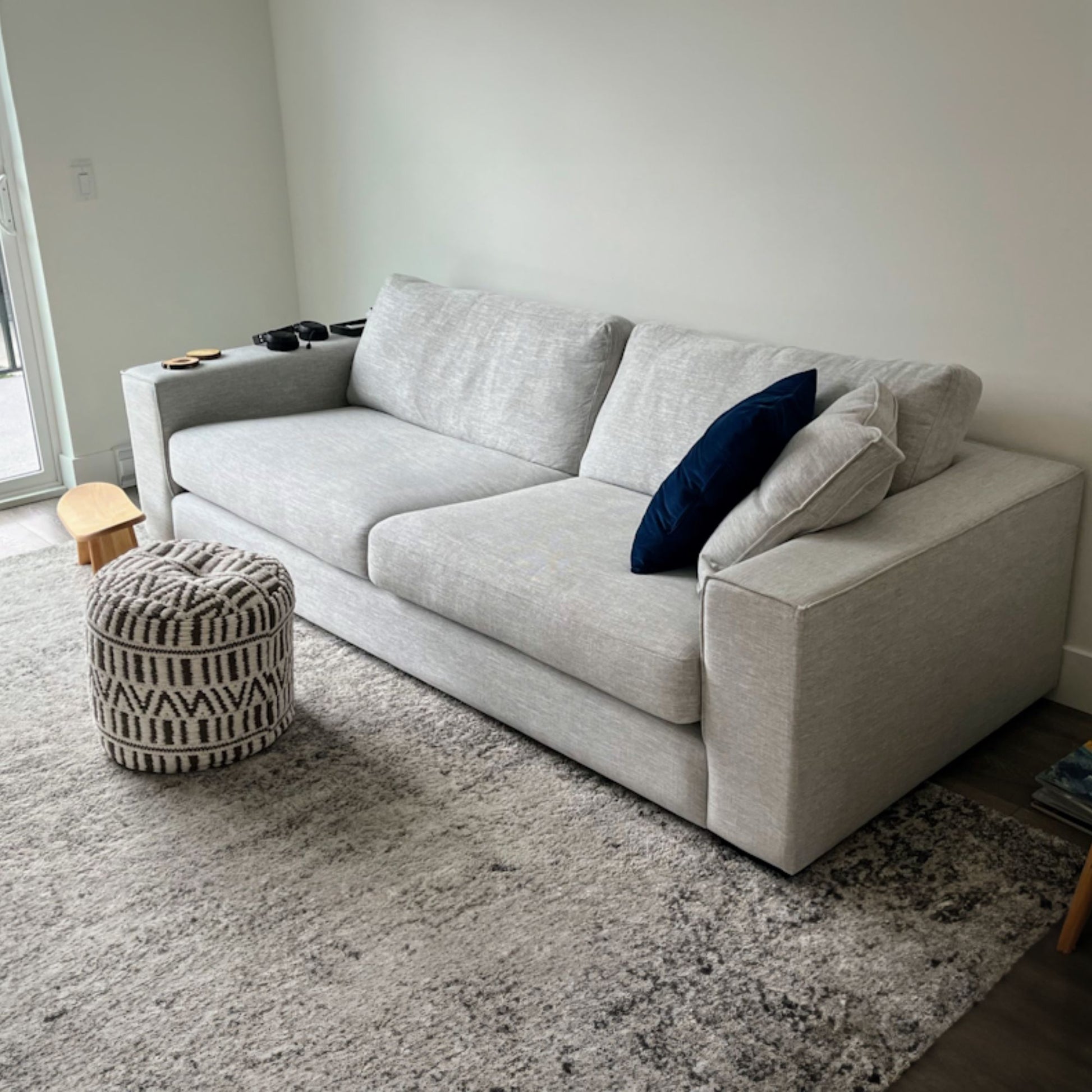 coastal grey fabric sofa