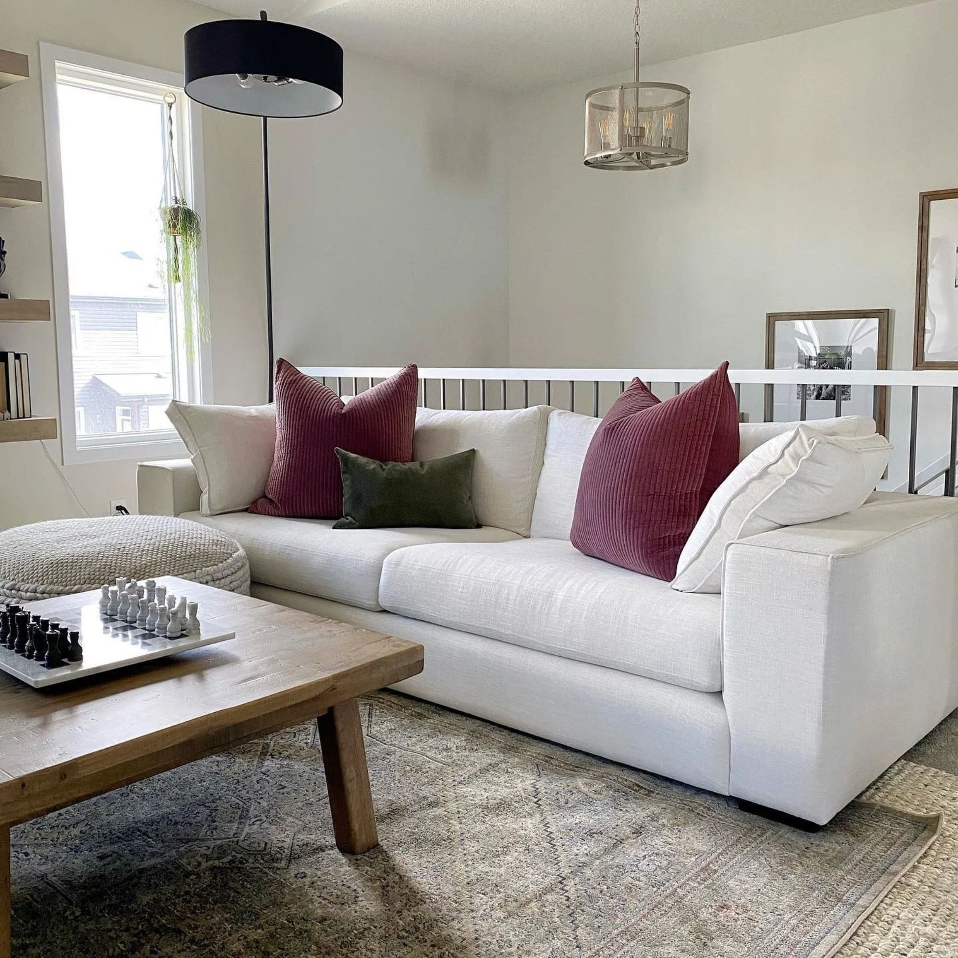 coastal white fabric sofa