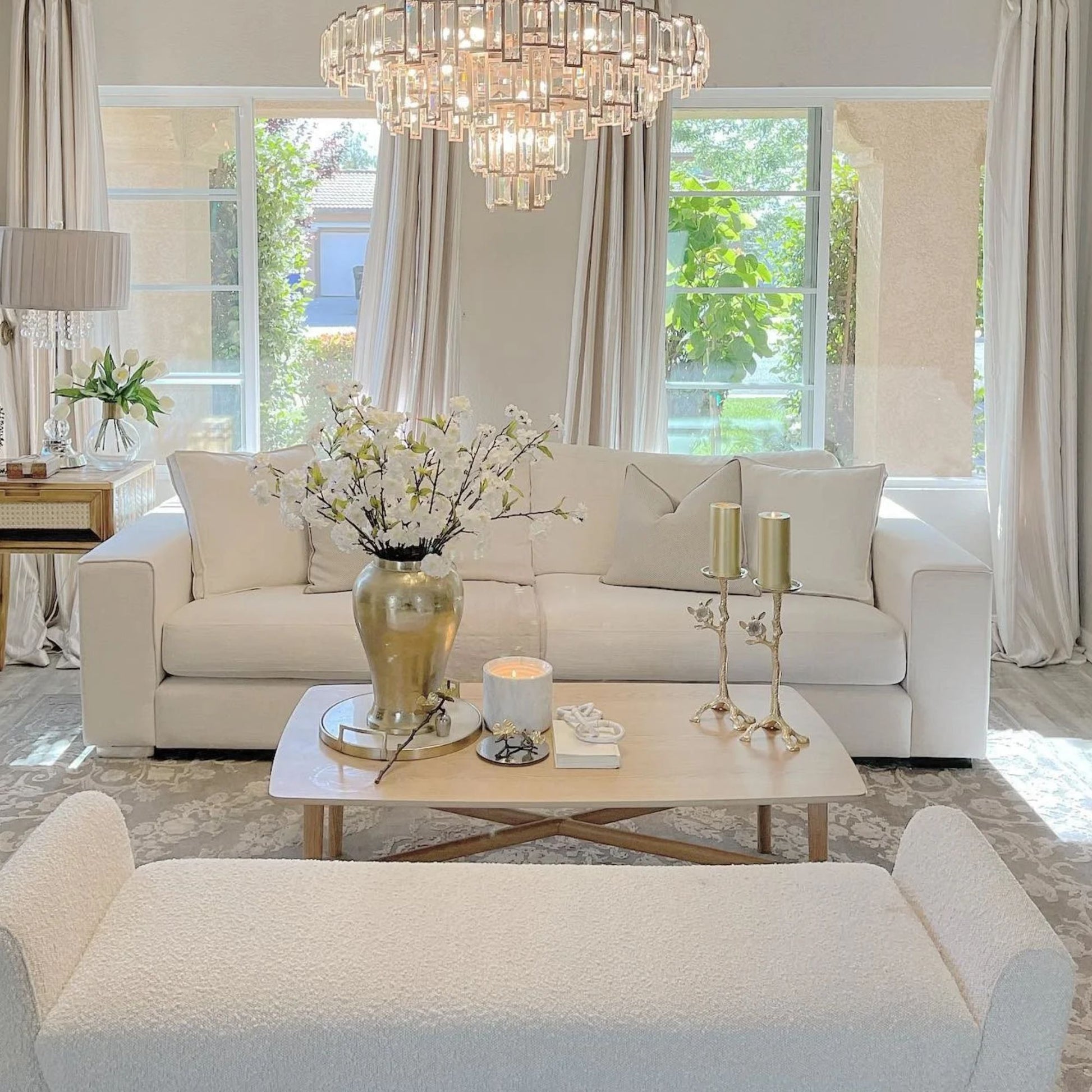 coastal white fabric sofa