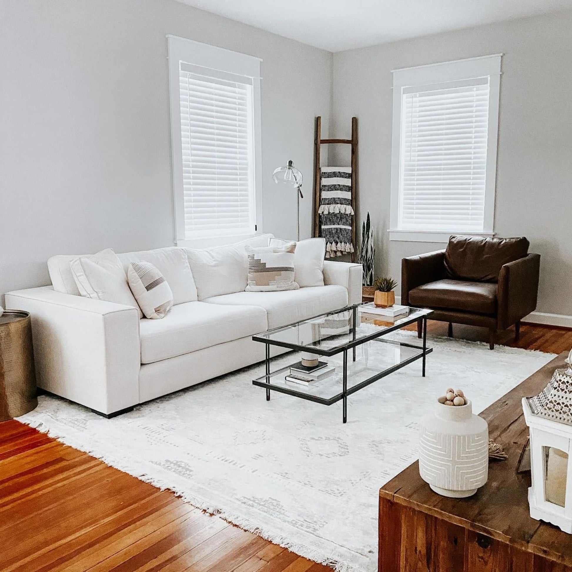 coastal white fabric sofa